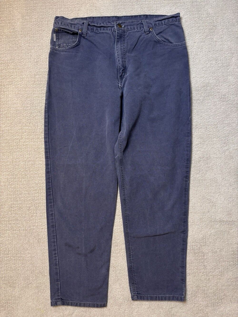 VTG Carhartt B72 PTL Men's 40x32 Petrol Blue Duck Canvas Work Durable Pants USA